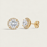 Diamond Halo Stud Earrings (3 TCW)