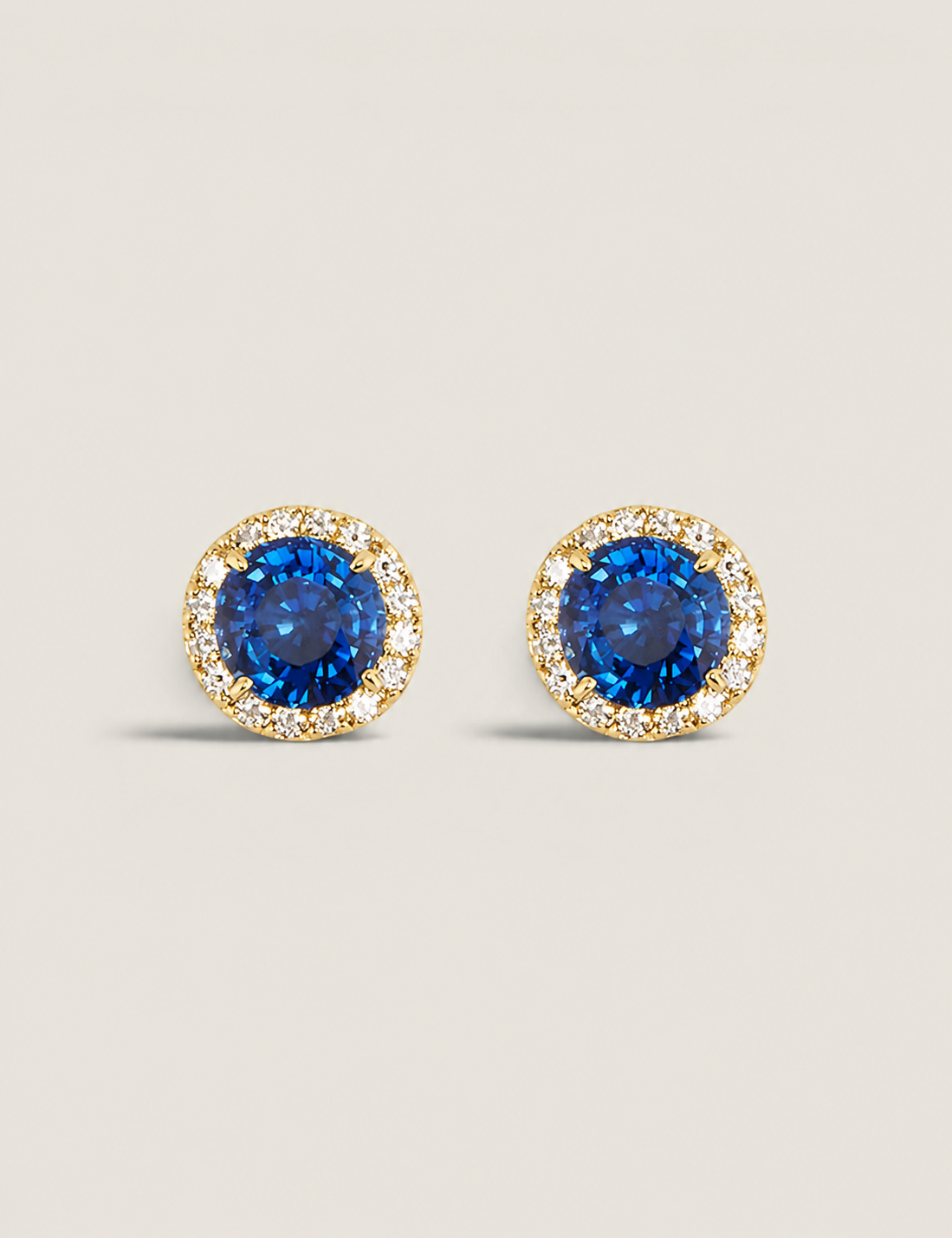 Sapphire and Pave Studs with Vermeil (3 TCW)