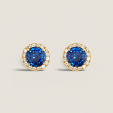 Sapphire and Pave Studs with Vermeil (3 TCW)