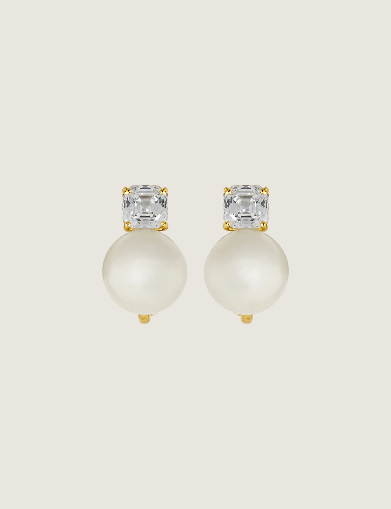 Pearl and Asscher Studs (2.5 TCW)