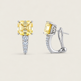 Canary Emerald-Cut Huggie Earrings (8 TCW)