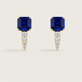 Emerald-Cut Sapphire Pavé Drop Huggie Earrings (8 TCW)