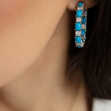 Eternal Duet Turquoise Hoop Earrings
