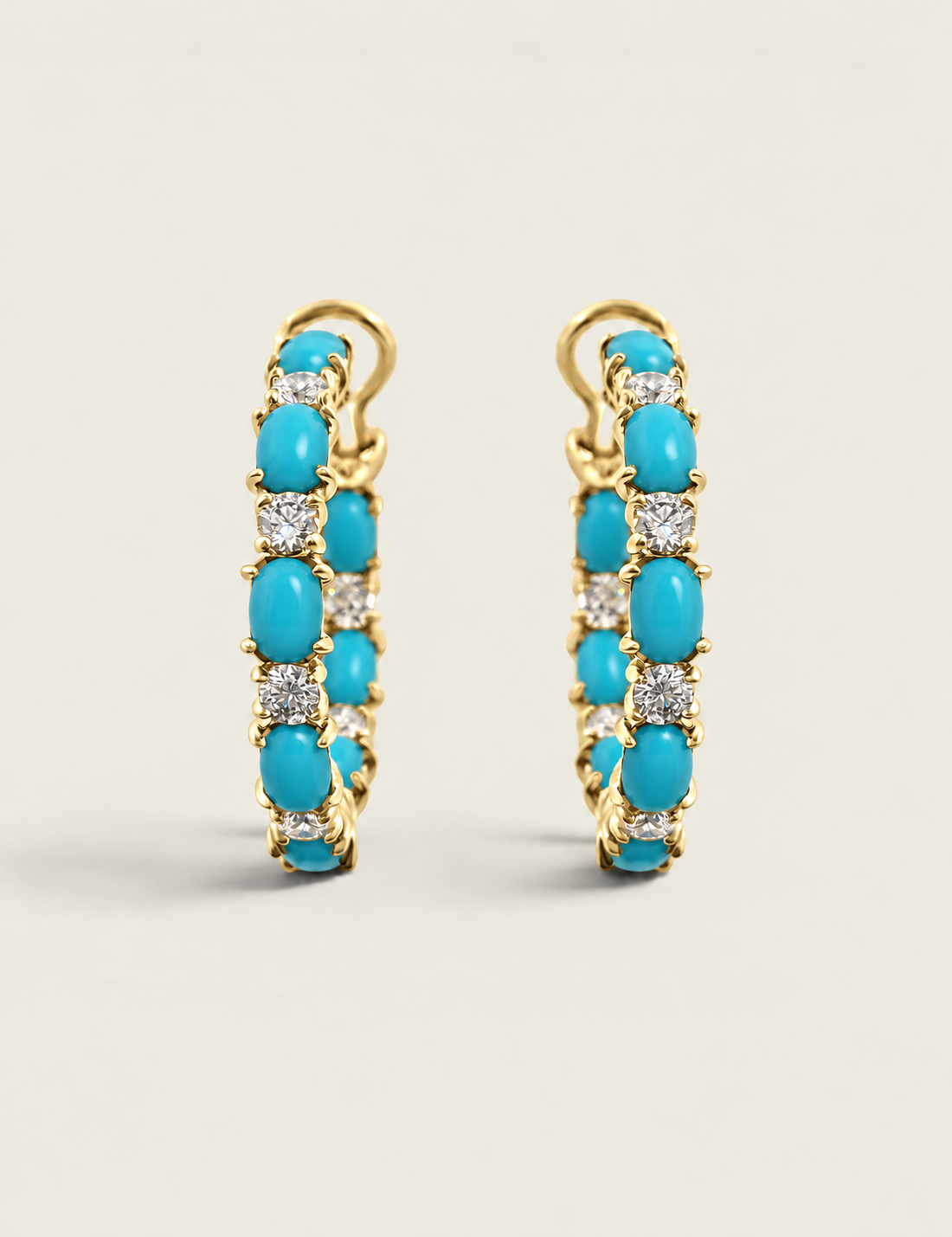 Eternal Duet Turquoise Hoop Earrings