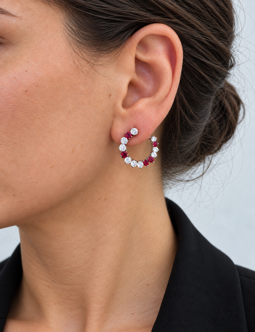 Ruby Confetti Swirl Earrings (3.25 TCW)