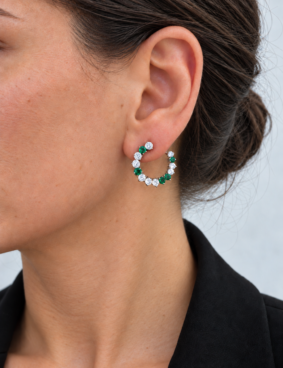 Emerald Confetti Swirl Earrings (3.25 TCW)