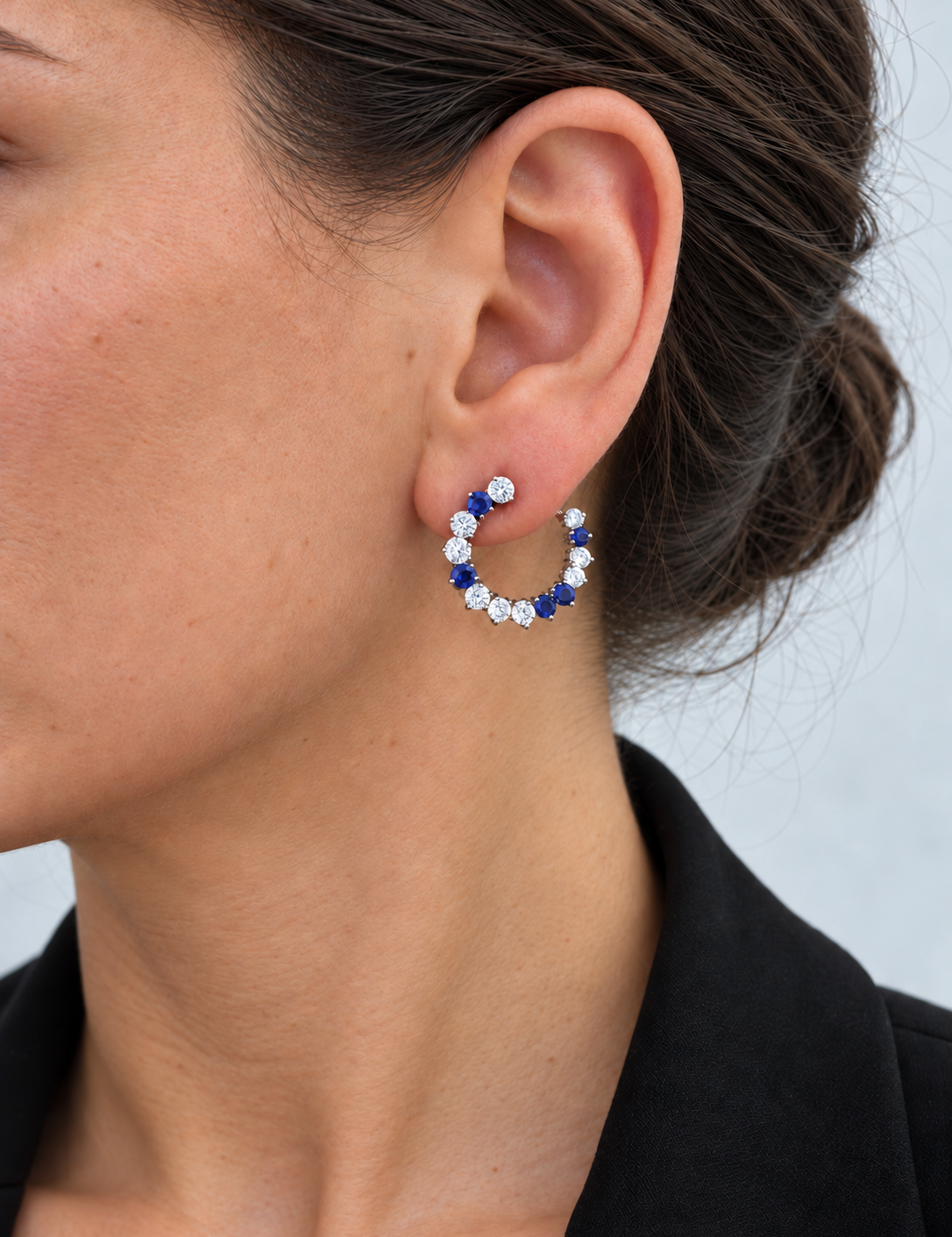Sapphire Confetti Swirl Earrings (3.25 TCW)