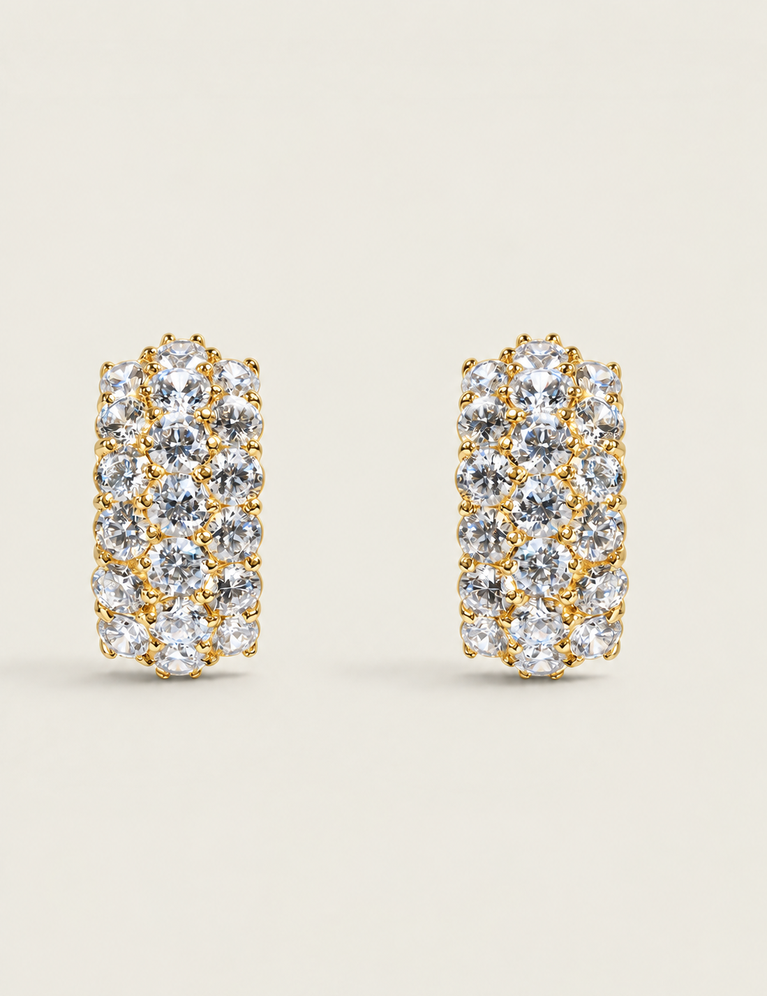 Multi-Row Pavé Huggie Earrings | Modern Diamond