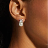 Marquise X Cluster with Pearl Drop Earrings (2 TCW)