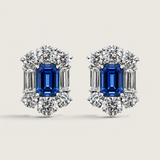 The Sapphire Deco Statement Earrings (10 TCW)