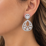 Floral Pavé Teardrop Earrings