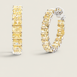 Radiant-Cut Canary Hoop Earrings (20TCW)