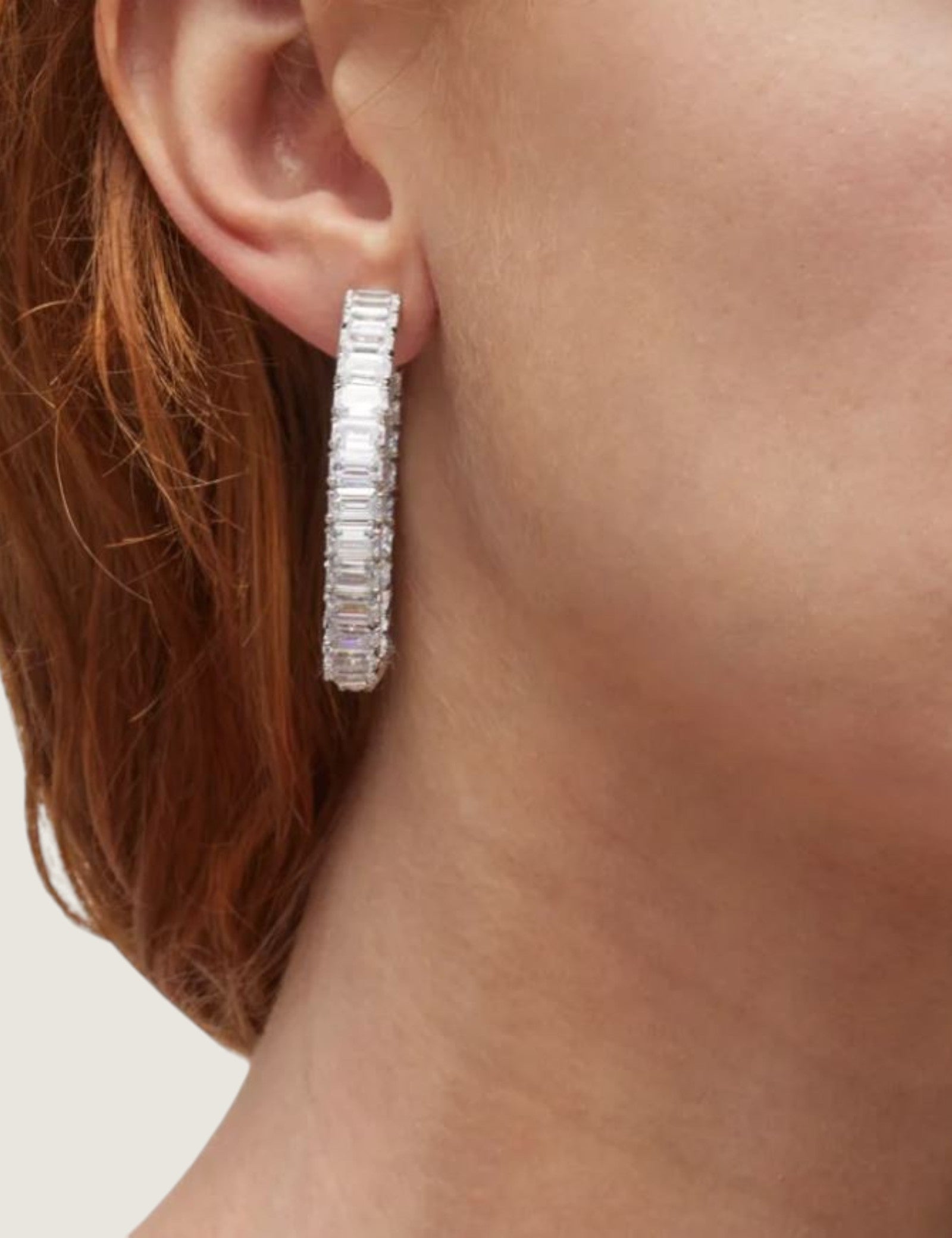 Large Emerald-Cut Hoop Earrings (28.5TCW)