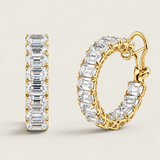 Small Emerald-Cut Hoop Earrings (15 TCW)