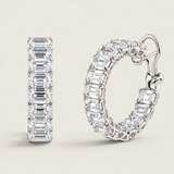 Small Emerald-Cut Hoop Earrings (15 TCW)