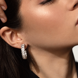 Small Emerald-Cut Hoop Earrings (15 TCW)