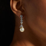 5 ROUND STONES W/TWO PEAR&PEARL DROP - EF919/PRL/CZ