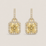 Canary Square Antique Pave Drop Earrings (8.1 TCW) - Fantasia by DeSerio