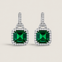 Emerald Square Antique Pave Drop Earrings (8TCW) - Fantasia by DeSerio
