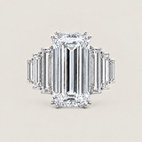 Elongated Emerald Cut Step Baguette Ring (12.5 TCW)