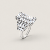 Elongated Emerald Cut Step Baguette Ring (12.5 TCW)