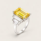 Canary Emerald Cut Step Baguette Ring (9.5 TCW)