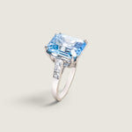 Emerald-Cut Aqua Statement Ring - Fantasia by DeSerio
