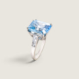 Emerald-Cut Aqua Statement Ring - Fantasia by DeSerio