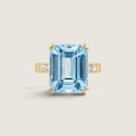 Emerald-Cut Aqua Statement Ring - Fantasia by DeSerio