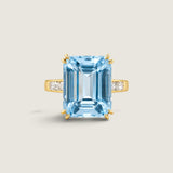 Emerald-Cut Aqua Statement Ring - Fantasia by DeSerio