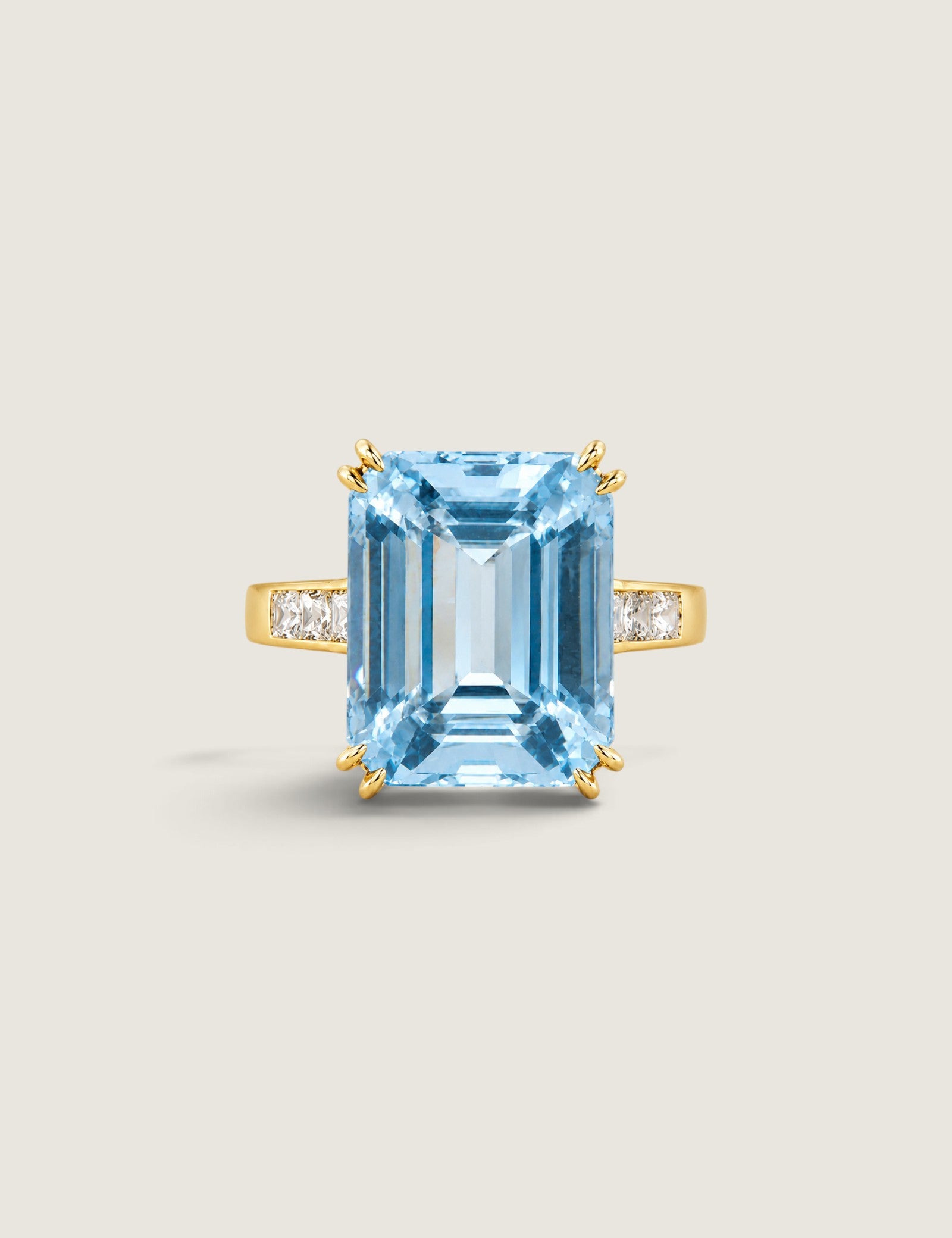 Emerald-Cut Aqua Statement Ring - Fantasia by DeSerio