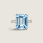Emerald-Cut Aqua Statement Ring - Fantasia by DeSerio