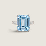 Emerald-Cut Aqua Statement Ring - Fantasia by DeSerio