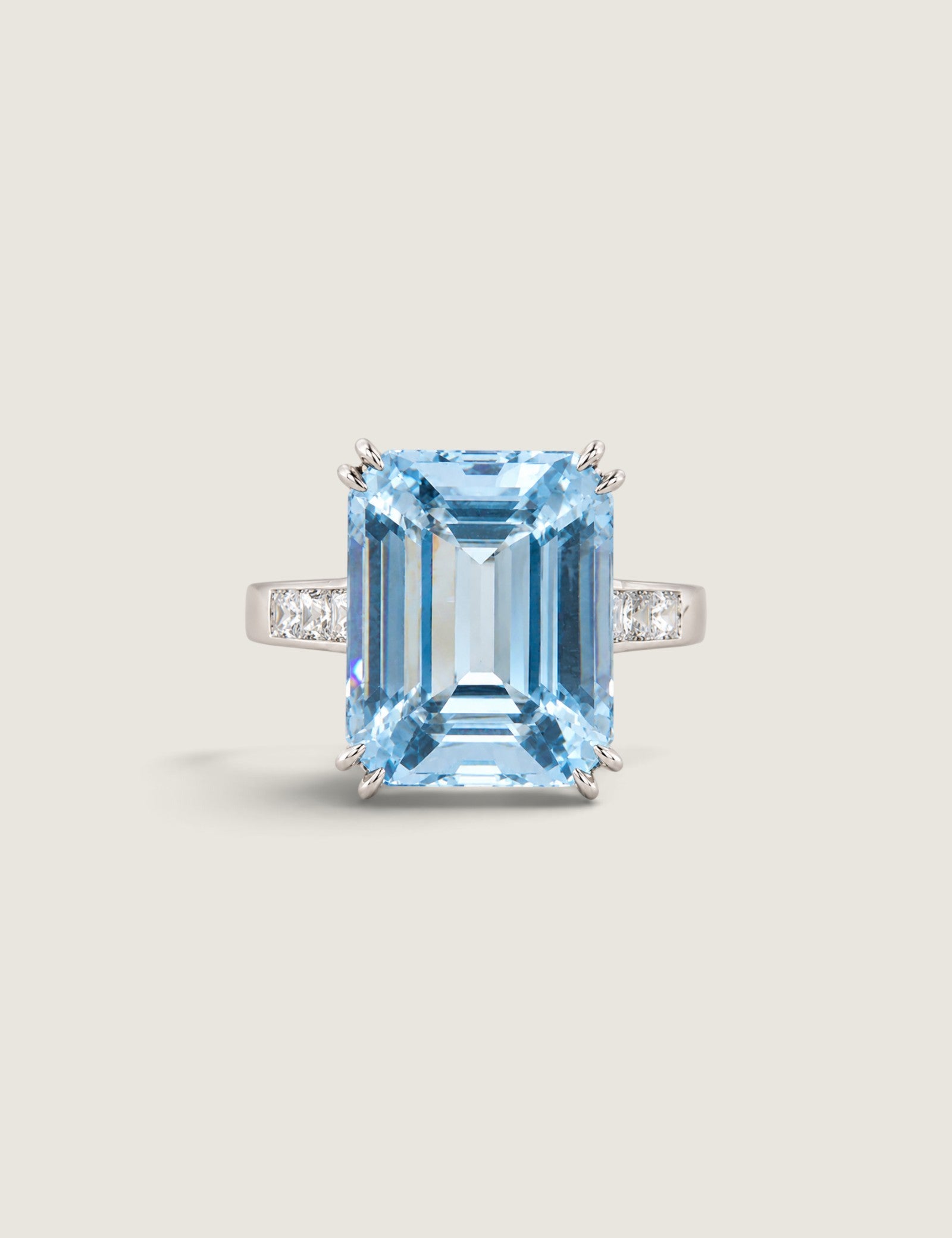 Emerald-Cut Aqua Statement Ring - Fantasia by DeSerio