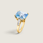 Emerald-Cut Aqua Statement Ring - Fantasia by DeSerio