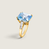 Emerald-Cut Aqua Statement Ring - Fantasia by DeSerio