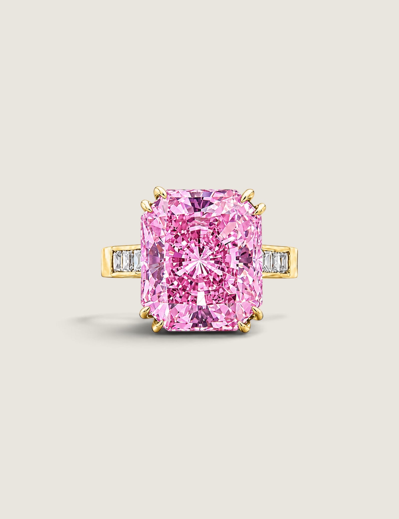 7ct Radiant Cut Pink Statement Ring - Fantasia by DeSerio