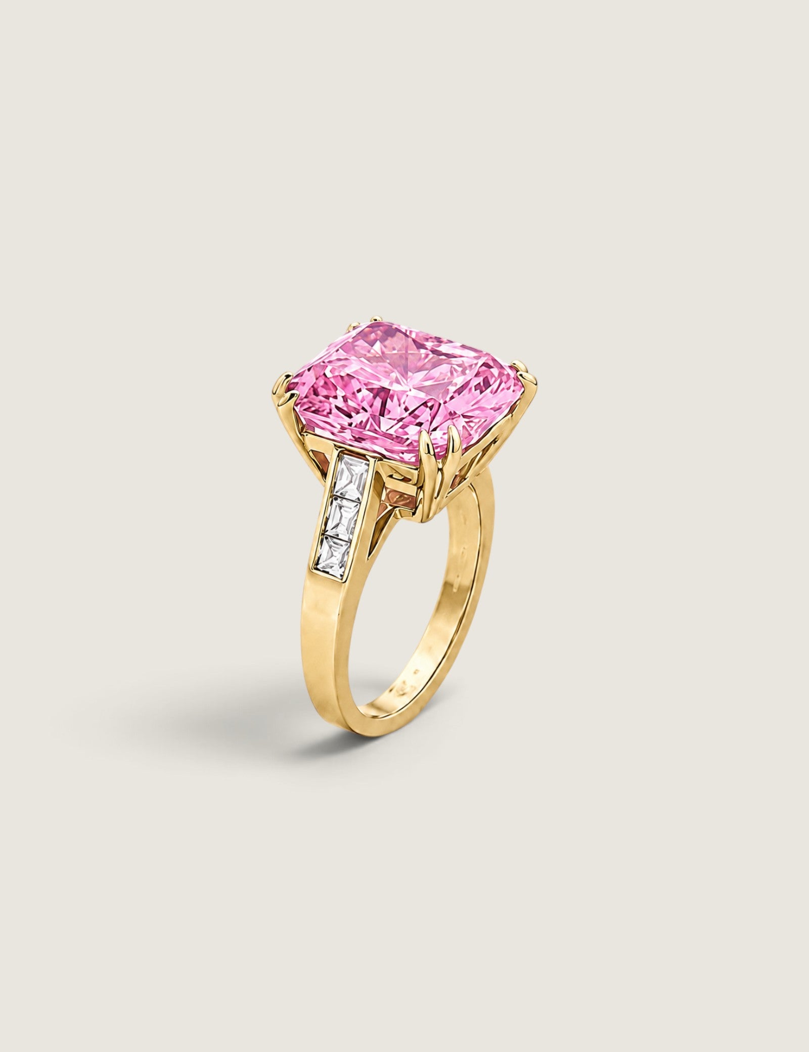 7ct Radiant Cut Pink Statement Ring - Fantasia by DeSerio