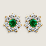 Emerald Flower Stud Earrings (5.15TCW)