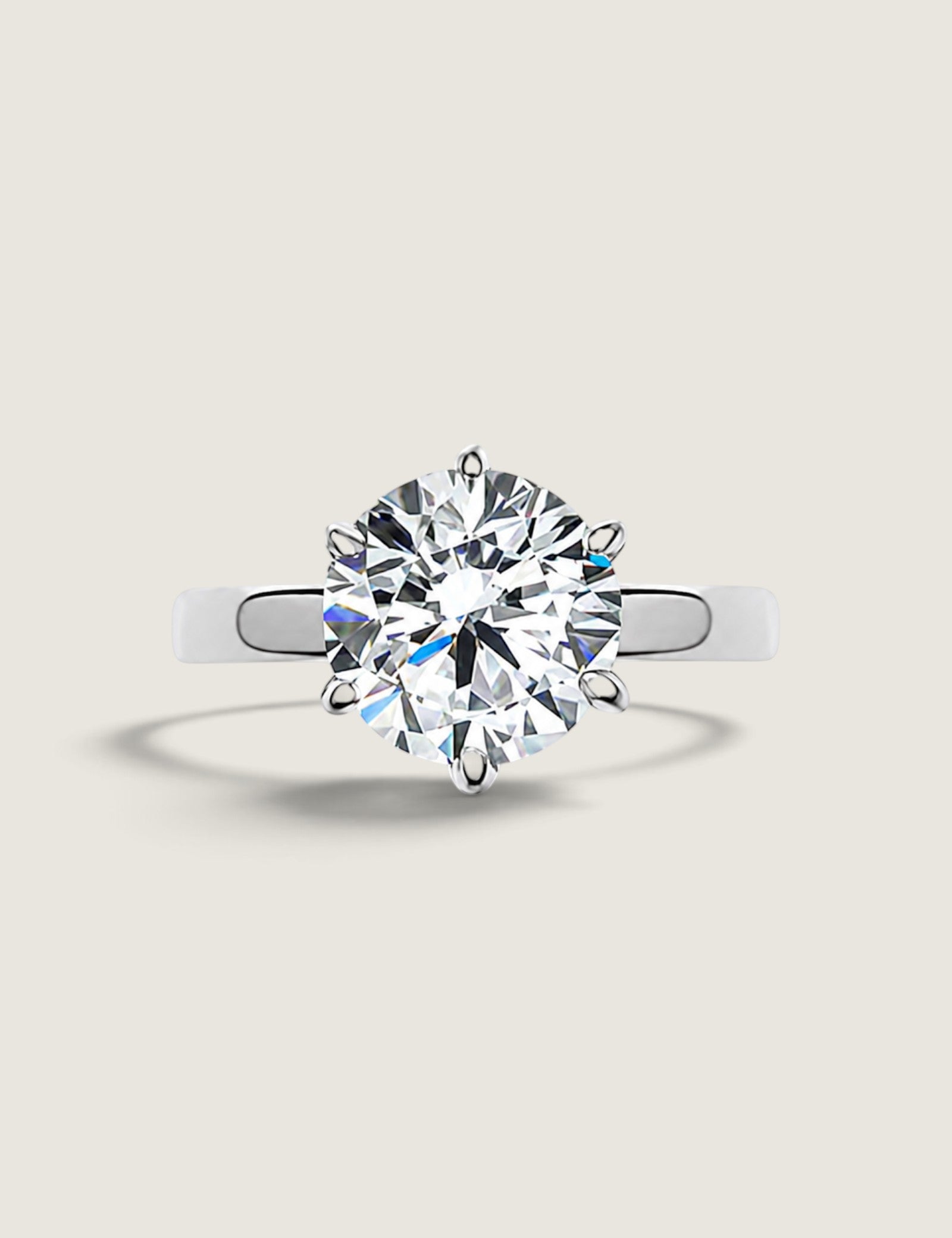 2.5 TCW Solitaire Ring in 6 Prong Basket - Fantasia by DeSerio