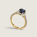 Oval Sapphire with Pave Halo (2 Carat Center) - Fantasia by DeSerio