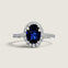 Oval Sapphire with Pave Halo (2 Carat Center) - Fantasia by DeSerio