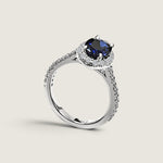 Oval Sapphire with Pave Halo (2 Carat Center) - Fantasia by DeSerio