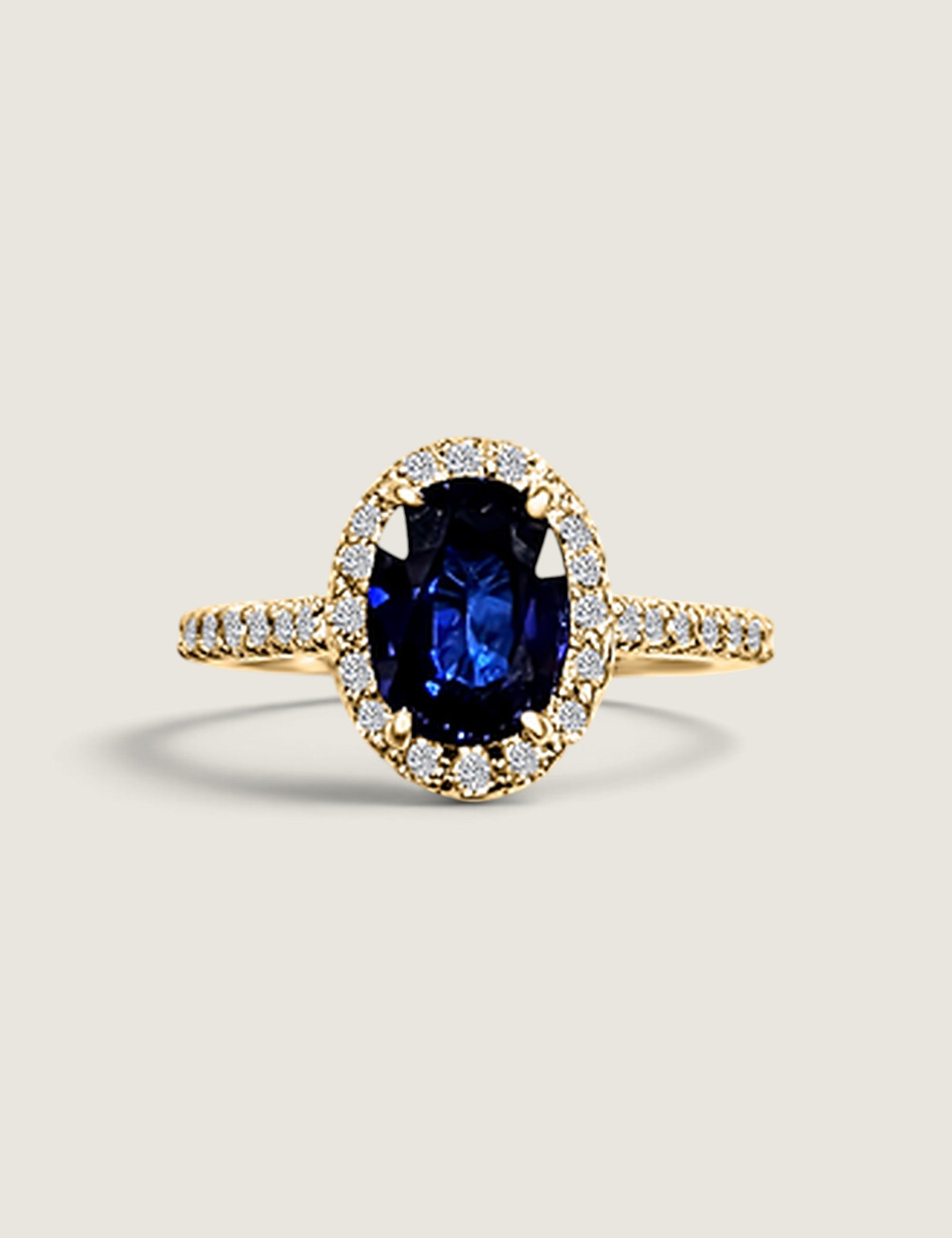 Oval Sapphire with Pave Halo (2 Carat Center) - Fantasia by DeSerio