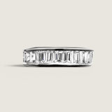 Eternity Band ring with 13 Baguette Cut stones of 1.5 Total Carat Weight. Size: 4x2.5mm