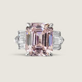 Blush Reverie Emerald-Cut Ring (7 Carat Center)