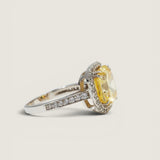 Canary Asscher and Pave Ring