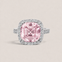Pink Asscher and Pave Ring - Fantasia by DeSerio