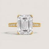 Emerald Center with Hidden Halo & Micropave Setting Ring