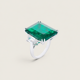 Emerald Trapezoid Statement Ring (22.5 TCW)